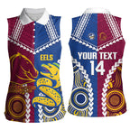 Custom Rugby Broncos and Eels Women Sleeveless Polo Shirt 2026 Together Aboriginal Polynesian Pattern