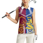 Custom Rugby Broncos and Eels Women Sleeveless Polo Shirt 2026 Together Aboriginal Polynesian Pattern
