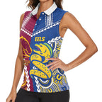 Custom Rugby Broncos and Eels Women Sleeveless Polo Shirt 2026 Together Aboriginal Polynesian Pattern