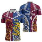 Custom Rugby Broncos and Eels Zipper Polo Shirt 2026 Together Aboriginal Polynesian Pattern