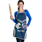 Custom Football Cats and Blues Apron 2026 Together Aboriginal Polynesian Pattern
