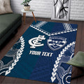 Custom Football Cats and Blues Area Rug 2026 Together Aboriginal Polynesian Pattern