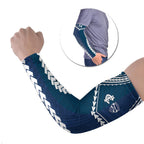 Custom Football Cats and Blues Arm Sleeves 2026 Together Aboriginal Polynesian Pattern