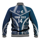 Custom Football Cats and Blues Baseball Jacket 2026 Together Aboriginal Polynesian Pattern