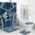 Custom Football Cats and Blues Bathroom Set 2026 Together Aboriginal Polynesian Pattern