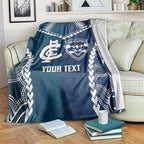 Custom Football Cats and Blues Blanket 2026 Together Aboriginal Polynesian Pattern