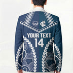 Custom Football Cats and Blues Blazer 2026 Together Aboriginal Polynesian Pattern