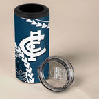 Custom Football Cats and Blues 4 in 1 Can Cooler Tumbler 2026 Together Aboriginal Polynesian Pattern