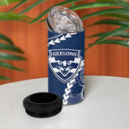 Custom Football Cats and Blues 4 in 1 Can Cooler Tumbler 2026 Together Aboriginal Polynesian Pattern