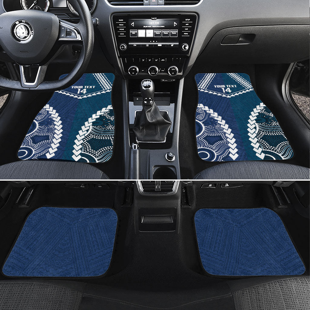 Custom Football Cats and Blues Car Mats 2026 Together Aboriginal Polynesian Pattern