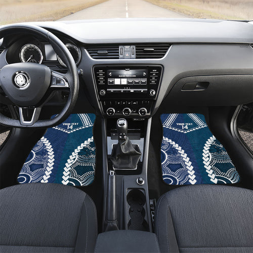 Custom Football Cats and Blues Car Mats 2026 Together Aboriginal Polynesian Pattern