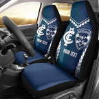 Custom Football Cats and Blues Car Seat Cover 2026 Together Aboriginal Polynesian Pattern