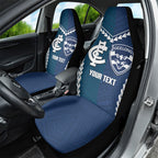 Custom Football Cats and Blues Car Seat Cover 2026 Together Aboriginal Polynesian Pattern