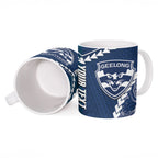 Custom Football Cats and Blues Ceramic Mug 2026 Together Aboriginal Polynesian Pattern