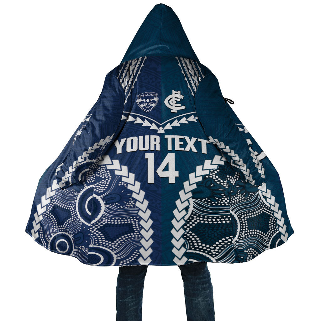 Custom Football Cats and Blues Cloak 2026 Together Aboriginal Polynesian Pattern
