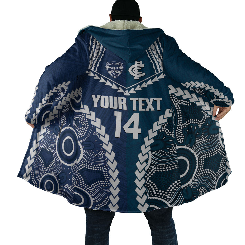 Custom Football Cats and Blues Cloak 2026 Together Aboriginal Polynesian Pattern
