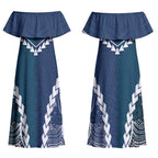 Custom Football Cats and Blues Couples Matching Off Shoulder Maxi Dress and Hawaiian Shirt 2026 Together Aboriginal Polynesian Pattern LT14