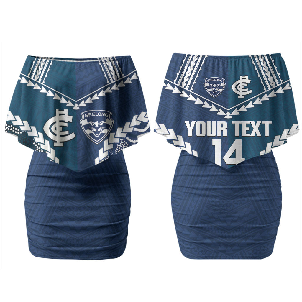 Custom Football Cats and Blues Couples Matching Off Shoulder Short Dress and Long Sleeve Button Shirt 2026 Together Aboriginal Polynesian Pattern LT14