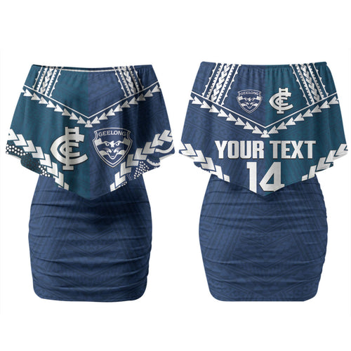 Custom Football Cats and Blues Couples Matching Off Shoulder Short Dress and Long Sleeve Button Shirt 2026 Together Aboriginal Polynesian Pattern LT14