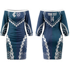 Custom Football Cats and Blues Couples Matching Off The Shoulder Long Sleeve Dress and Hawaiian Shirt 2026 Together Aboriginal Polynesian Pattern LT14