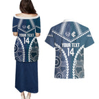 Custom Football Cats and Blues Couples Matching Puletasi and Hawaiian Shirt 2026 Together Aboriginal Polynesian Pattern