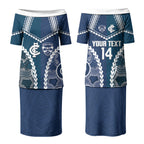 Custom Football Cats and Blues Couples Matching Puletasi and Long Sleeve Button Shirt 2026 Together Aboriginal Polynesian Pattern LT14
