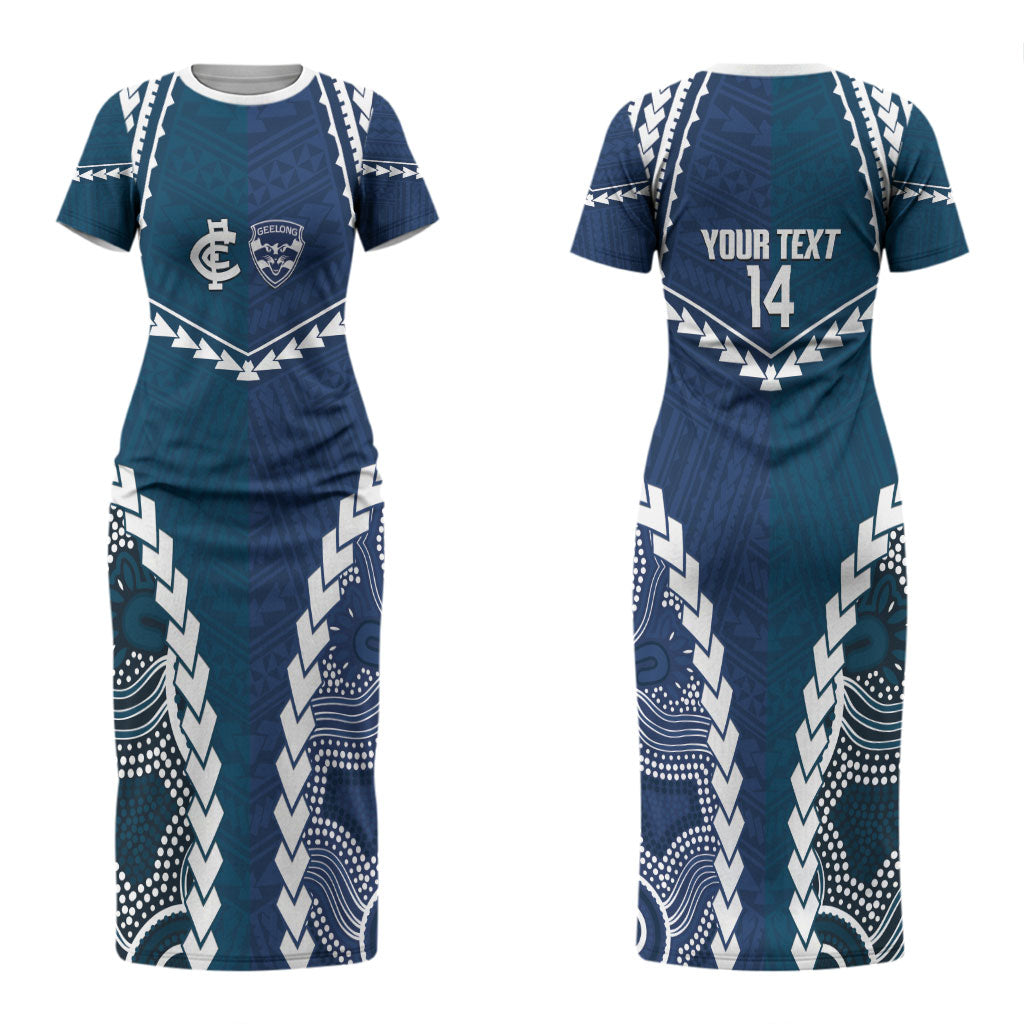 Custom Football Cats and Blues Couples Matching Short Sleeve Bodycon Dress and Hawaiian Shirt 2026 Together Aboriginal Polynesian Pattern LT14