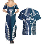 Custom Football Cats and Blues Couples Matching Summer Maxi Dress and Hawaiian Shirt 2026 Together Aboriginal Polynesian Pattern