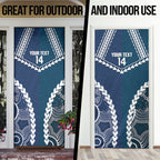 Custom Football Cats and Blues Door Cover 2026 Together Aboriginal Polynesian Pattern