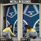 Custom Football Cats and Blues Door Cover 2026 Together Aboriginal Polynesian Pattern