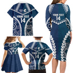 Custom Football Cats and Blues Family Matching Long Sleeve Bodycon Dress and Hawaiian Shirt 2026 Together Aboriginal Polynesian Pattern