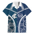 Custom Football Cats and Blues Family Matching Puletasi and Hawaiian Shirt 2026 Together Aboriginal Polynesian Pattern