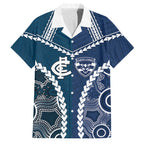 Custom Football Cats and Blues Family Matching Puletasi and Hawaiian Shirt 2026 Together Aboriginal Polynesian Pattern