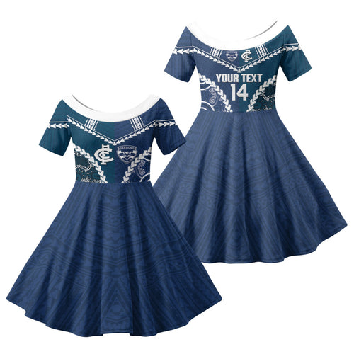 Custom Football Cats and Blues Family Matching Puletasi and Hawaiian Shirt 2026 Together Aboriginal Polynesian Pattern