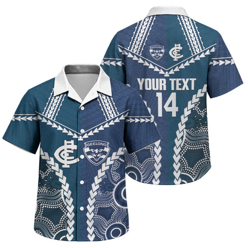 Custom Football Cats and Blues Family Matching Puletasi and Hawaiian Shirt 2026 Together Aboriginal Polynesian Pattern
