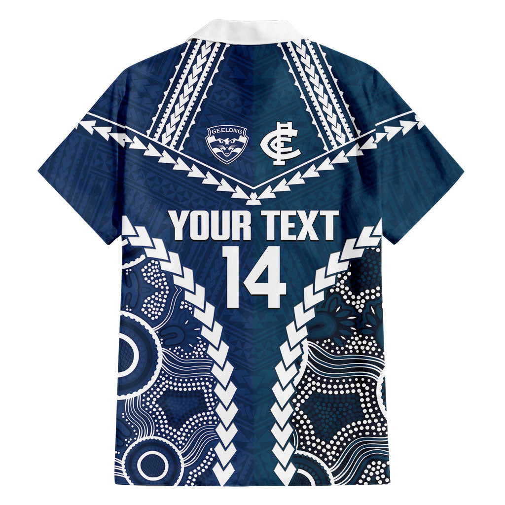 Custom Football Cats and Blues Family Matching Short Sleeve Bodycon Dress and Hawaiian Shirt 2026 Together Aboriginal Polynesian Pattern