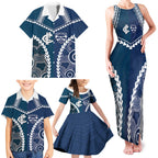 Custom Football Cats and Blues Family Matching Tank Maxi Dress and Hawaiian Shirt 2026 Together Aboriginal Polynesian Pattern