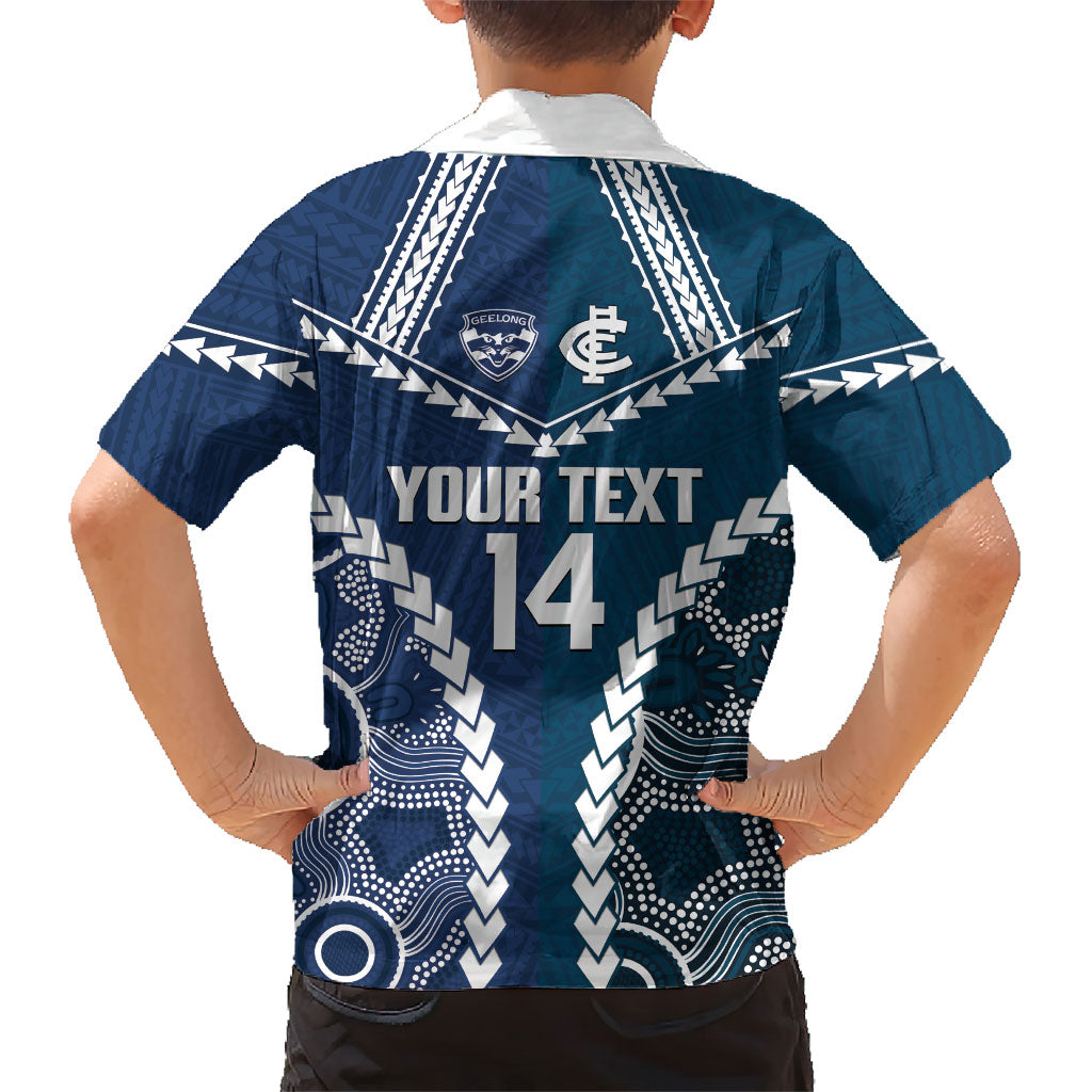 Custom Football Cats and Blues Family Matching Tank Maxi Dress and Hawaiian Shirt 2026 Together Aboriginal Polynesian Pattern