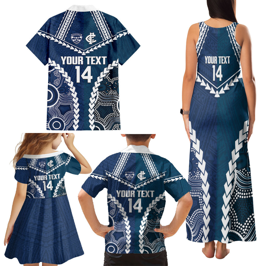 Custom Football Cats and Blues Family Matching Tank Maxi Dress and Hawaiian Shirt 2026 Together Aboriginal Polynesian Pattern