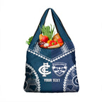 Custom Football Cats and Blues Grocery Bag 2026 Together Aboriginal Polynesian Pattern