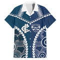Custom Football Cats and Blues Hawaiian Shirt 2026 Together Aboriginal Polynesian Pattern