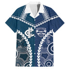 Custom Football Cats and Blues Hawaiian Shirt 2026 Together Aboriginal Polynesian Pattern