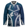 Custom Football Cats and Blues Hockey Jersey 2026 Together Aboriginal Polynesian Pattern