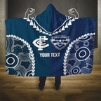 Custom Football Cats and Blues Hooded Blanket 2026 Together Aboriginal Polynesian Pattern