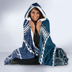 Custom Football Cats and Blues Hooded Blanket 2026 Together Aboriginal Polynesian Pattern