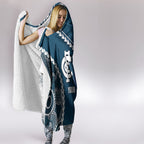 Custom Football Cats and Blues Hooded Blanket 2026 Together Aboriginal Polynesian Pattern