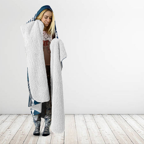 Custom Football Cats and Blues Hooded Blanket 2026 Together Aboriginal Polynesian Pattern