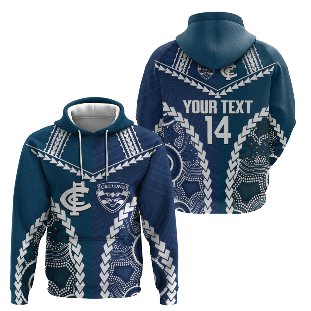 Custom Football Cats and Blues Hoodie 2026 Together Aboriginal Polynesian Pattern