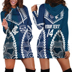 Custom Football Cats and Blues Hoodie Dress 2026 Together Aboriginal Polynesian Pattern