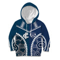 Custom Football Cats and Blues Kid Hoodie 2026 Together Aboriginal Polynesian Pattern